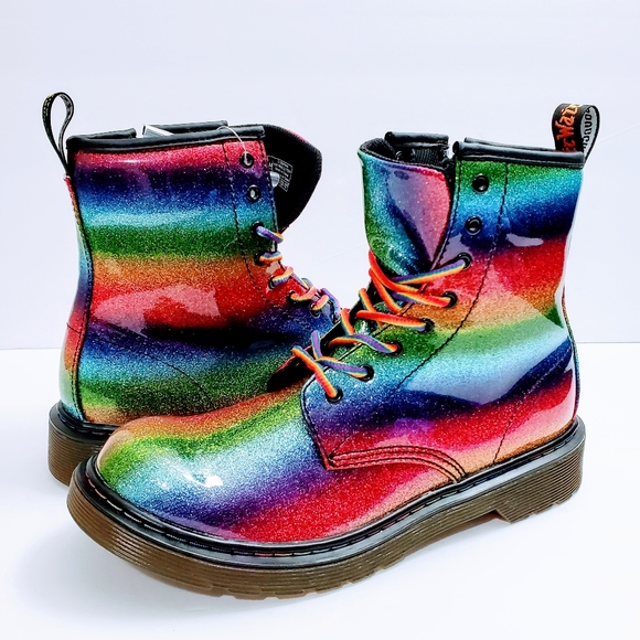 glitter rainbow dr martens